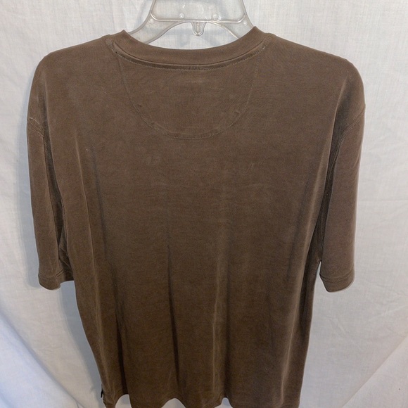 Tommy Bahama T Shirt Men Large Lrg L Brown Short Sleeve Henley - Picture 8 of 12